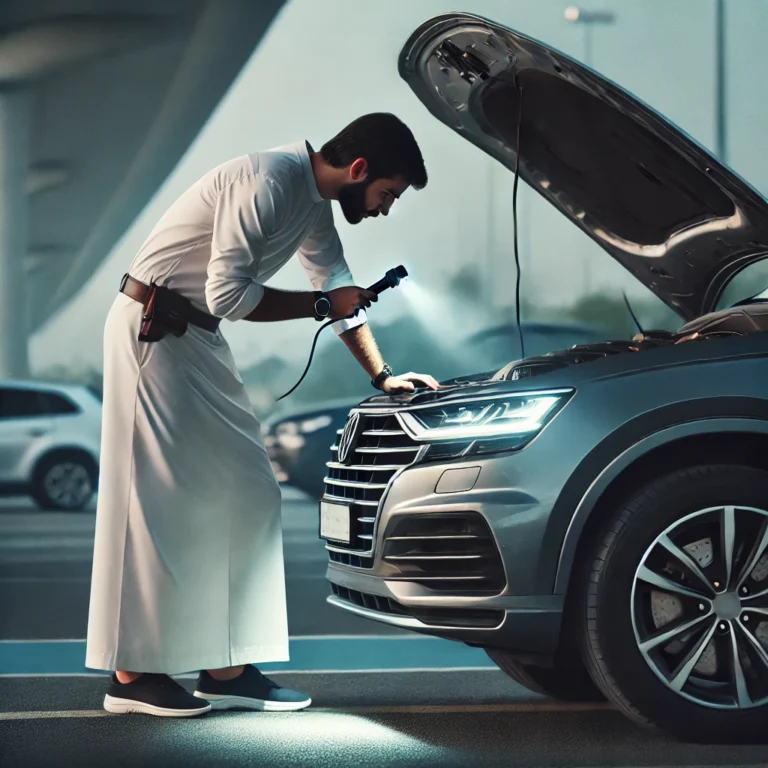 Man inspecting car to sell car fast in Abu Dhabi