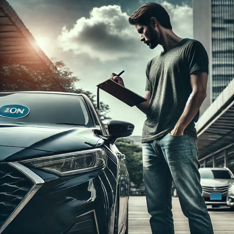 Man inspecting car to sell immediately in Abu Dhabi