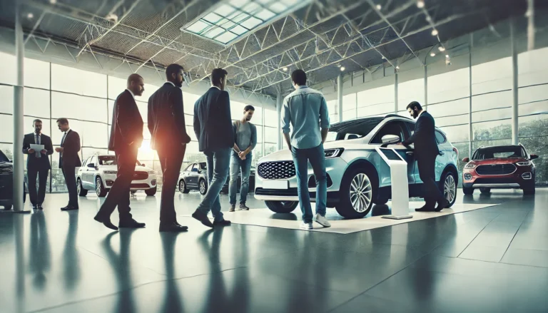 Men inspecting a car in Abu Dhabi, ready to sell any car now