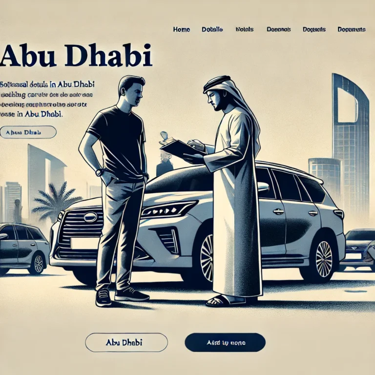 Two men discussing a car sale using Abu Dhabi number plate check in Abu Dhabi.