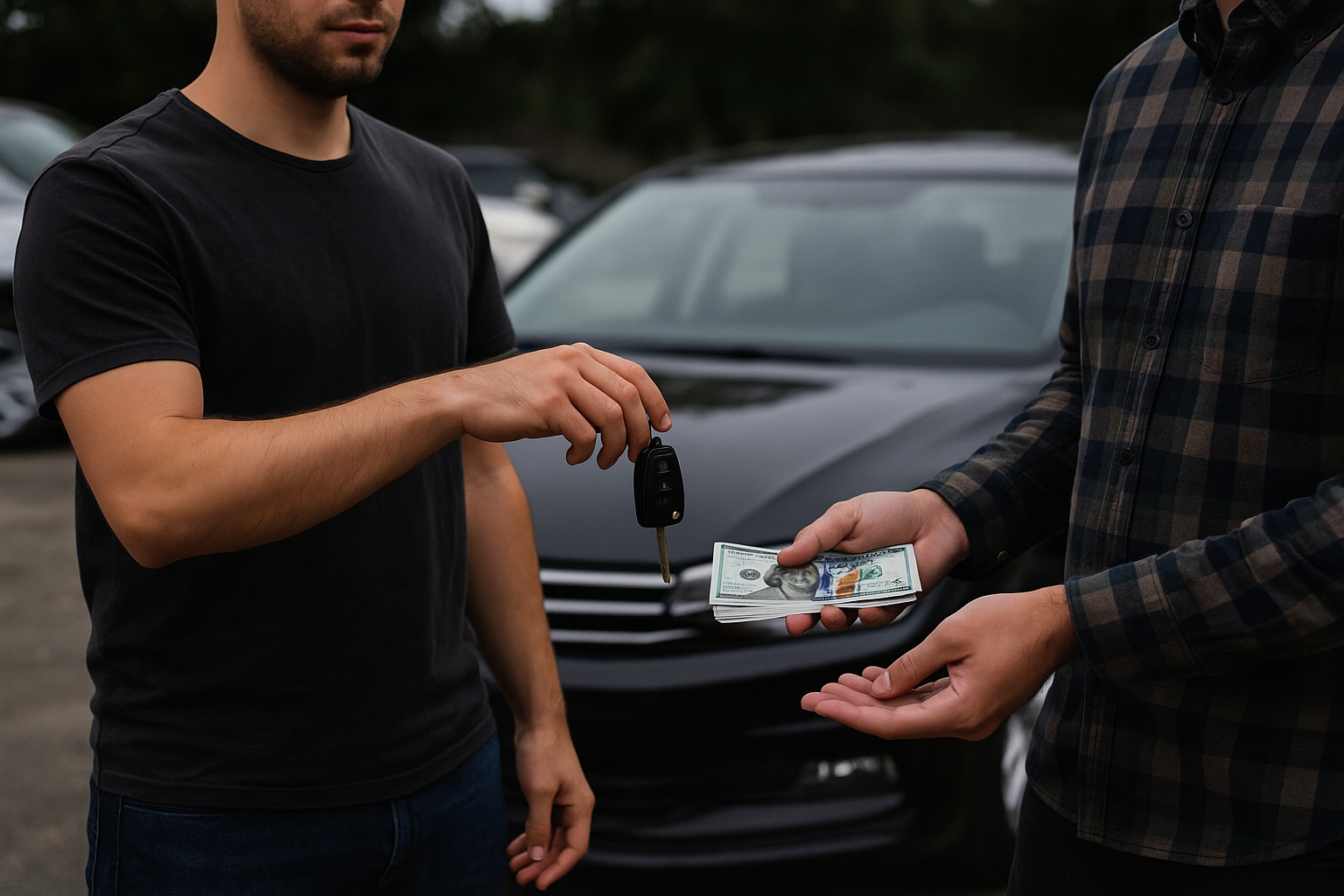 we buy used cars transaction with cash and car keys