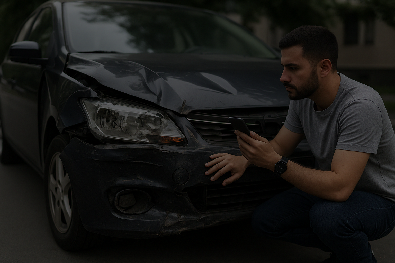man inspecting car to sell broken car cash near him