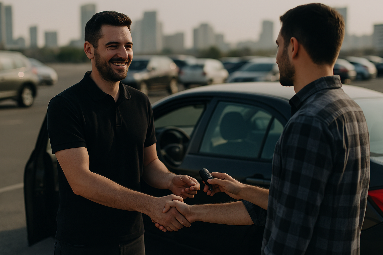 we cash any car location Abu Dhabi car handover scene