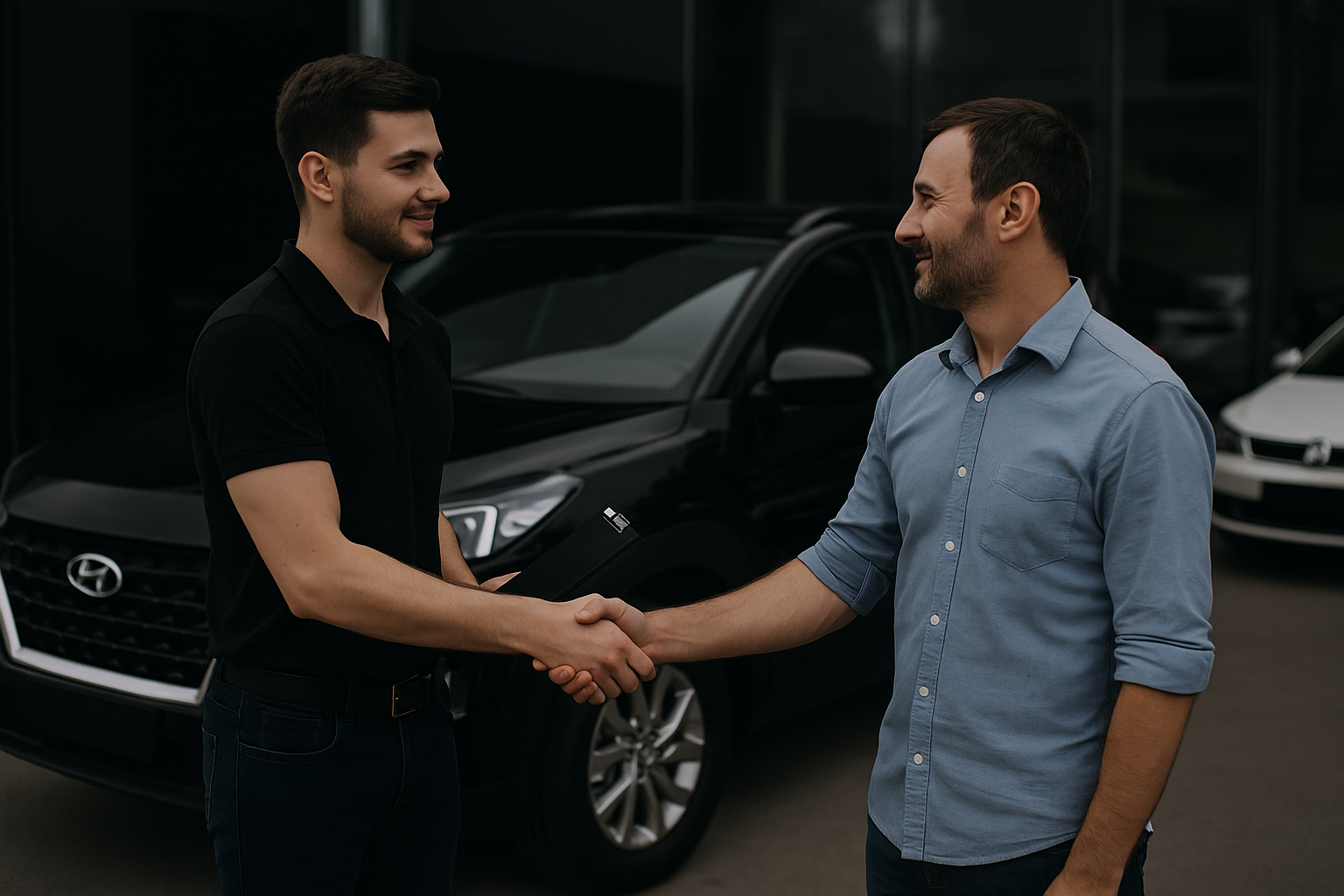 we cash any car location Abu Dhabi buyer handshake