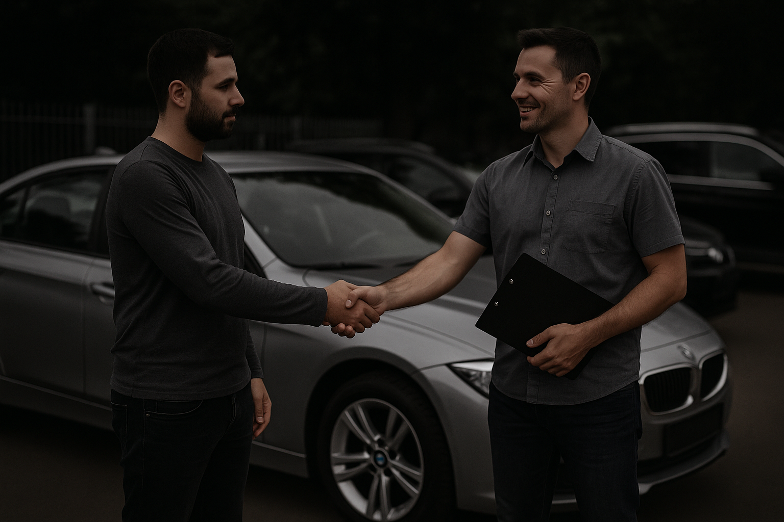 handshake after we buy used cars for cash deal