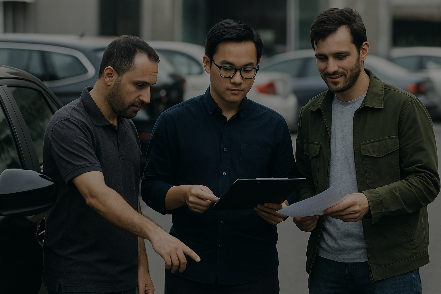 trusted car buyers inspecting a vehicle in Abu Dhabi