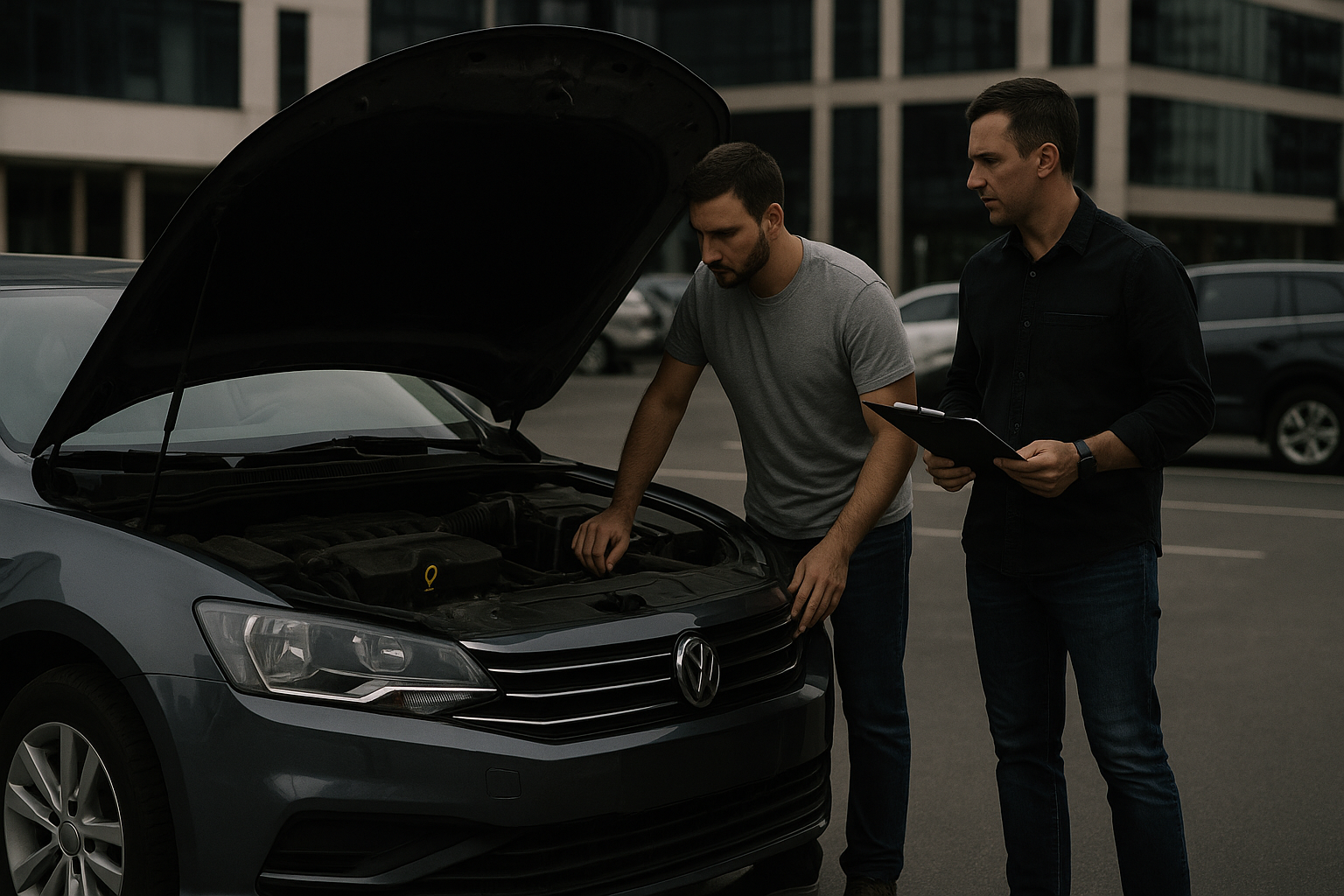 trusted car buyers inspecting vehicle in Abu Dhabi