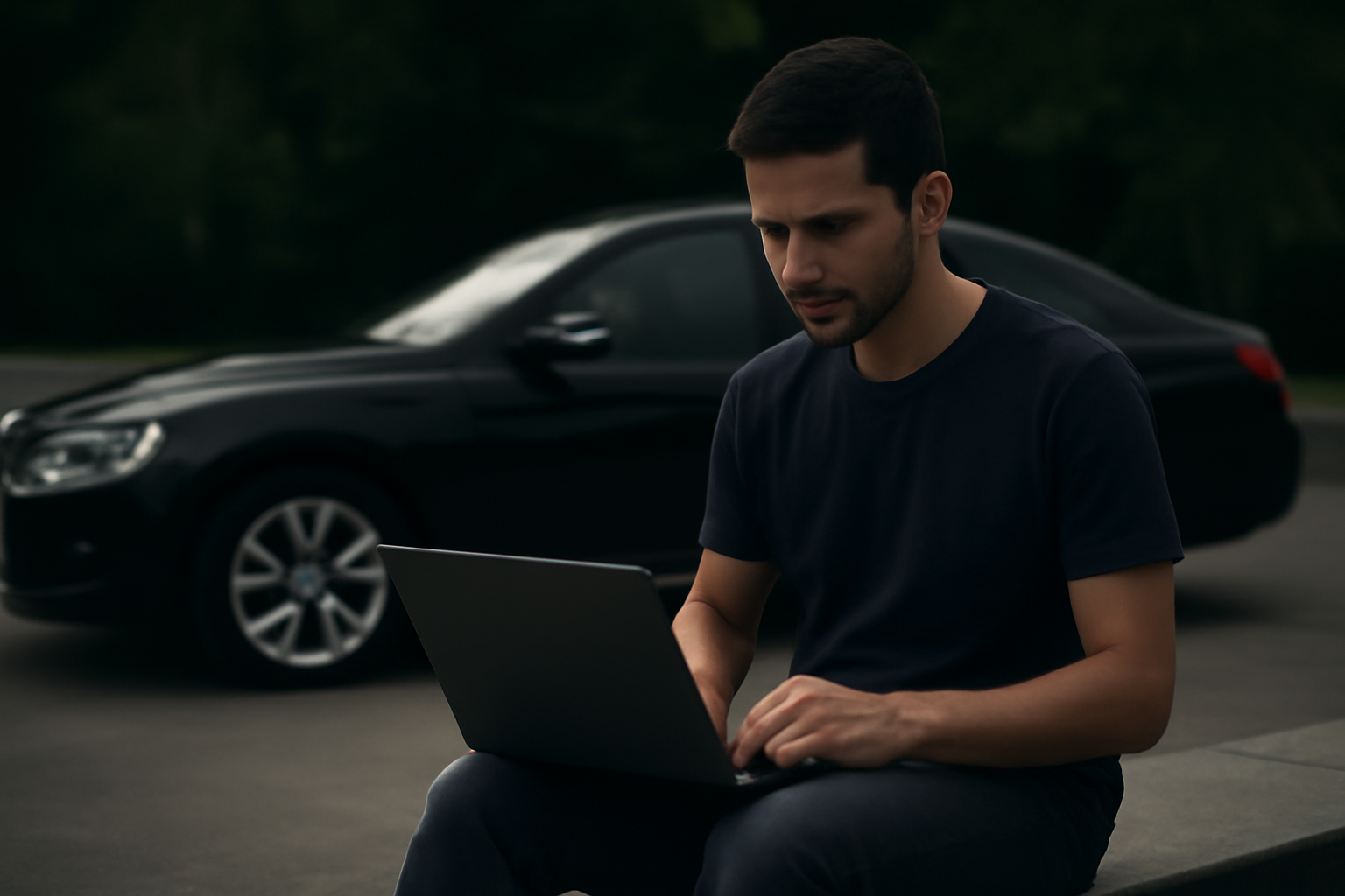 young man selling car online for free in Abu Dhabi