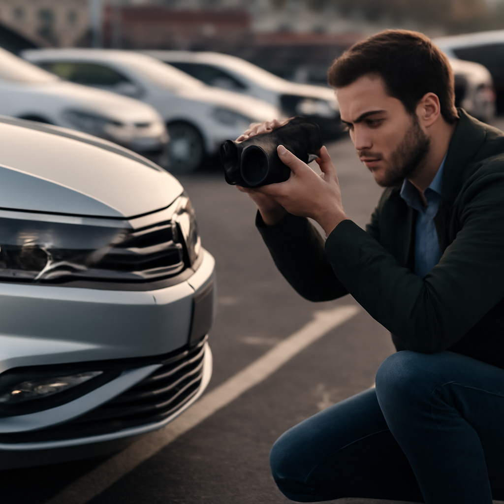 Man taking a photo of a car for a free car ad in Abu Dhabi