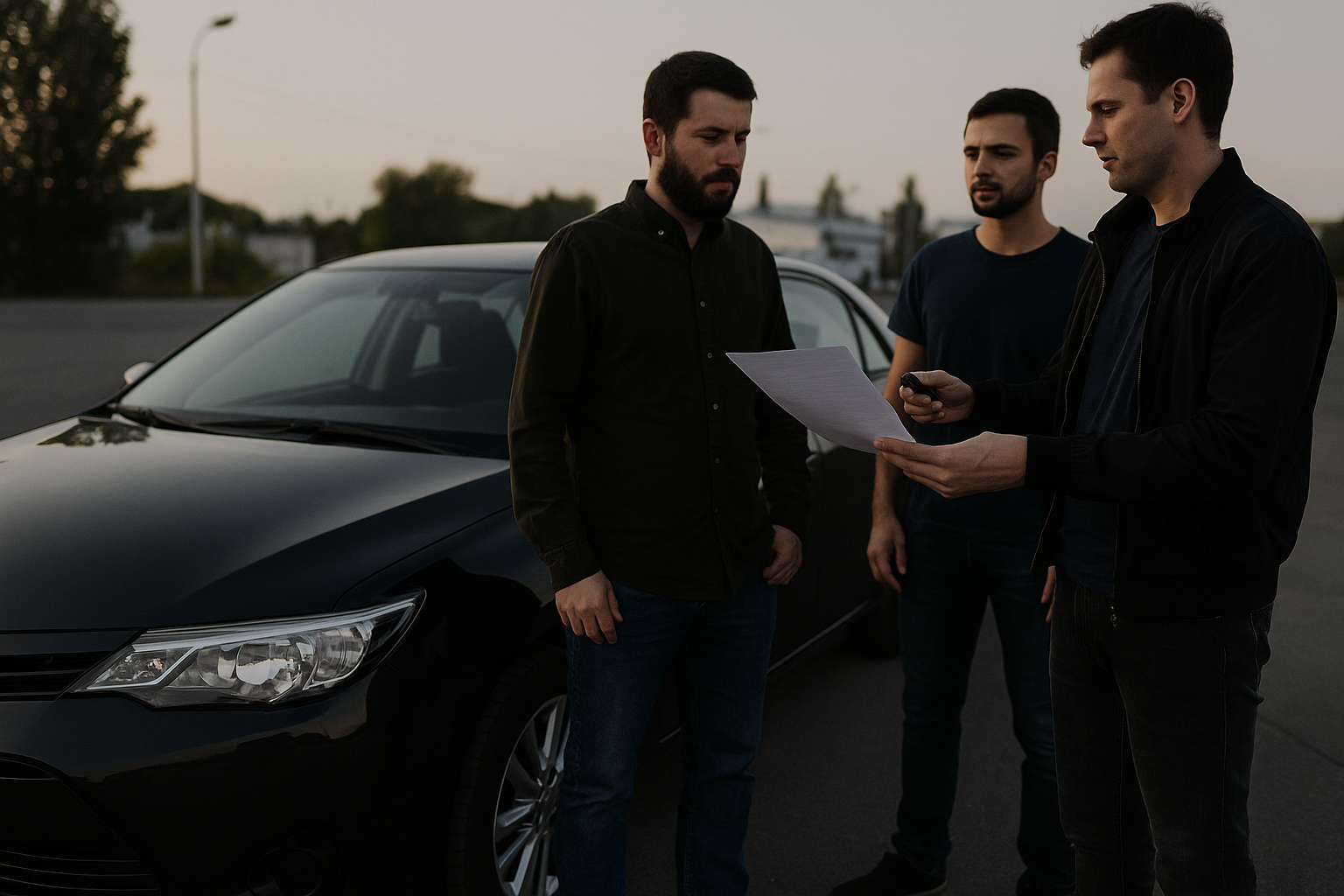 Abu Dhabi car buying with regular men during a car sale transaction