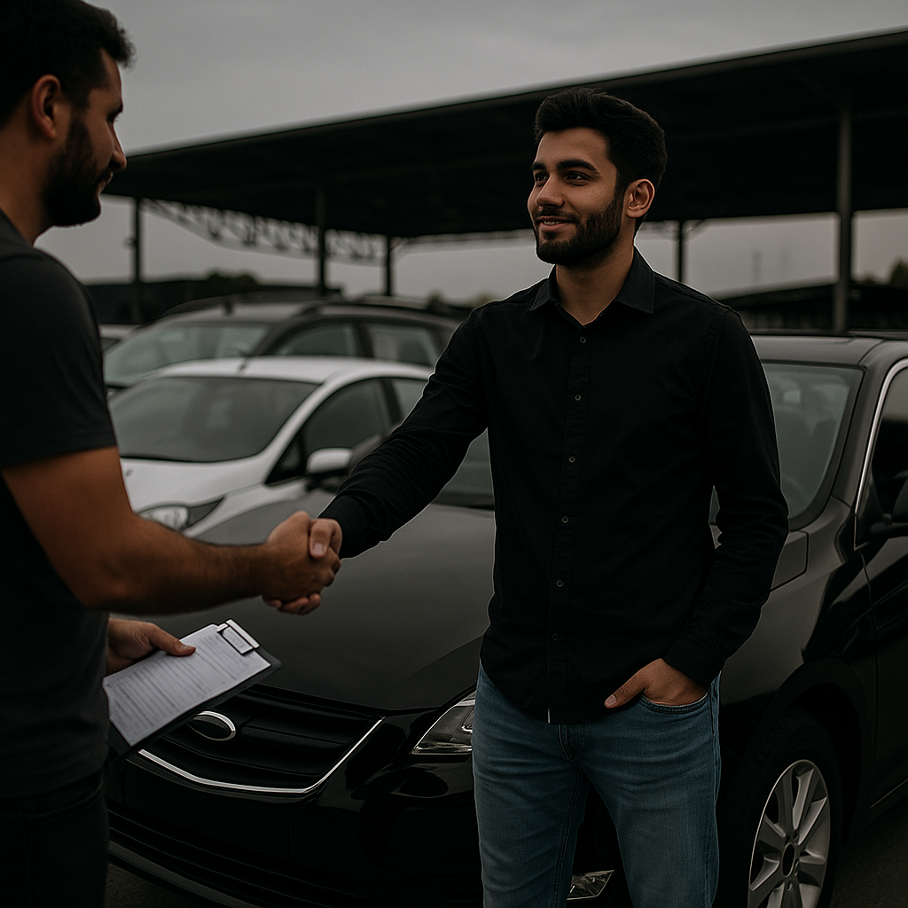 we cash any car auction handshake near car lot