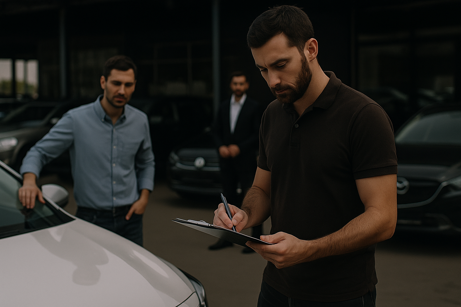men selling car at we cash any car auction in Abu Dhabi